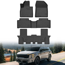 Podlahov rohoe Mixsuper Custom Fit pro Kia Sorento 7 sedadel 2021-2025 Sada podlahovch vloek do kadho pocas, predn a zadn rada, cern