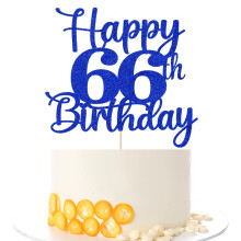 Kaoenla Dcoration de gteau Joyeux 66e anniversaire Bonjour 66 Cheers to 66 ans Dcoration de gteau 66e anniversaire 66 ans Dcoration de fte