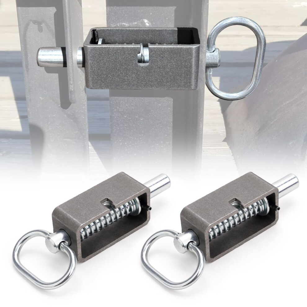 YIBEICO Heavy Duty Trailer Gate Latch Weld-On 5/8"""" Spring Latch Assembly with Plain Tube 2 Packs Spring Loaded Latch Pin Universal Long Spring Lo-image-OPC-PK2YYS2-NEW