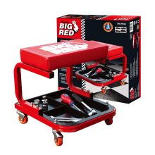 BIG RED Torin 260lbs Red Rolling Automotive Creeper Garage/butikssde: Polstret mekanikerstol med vrktj Stor bakke til garager Reparationsvrks