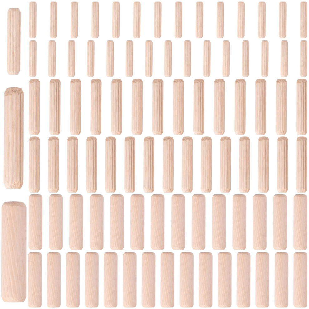 Yaloje 90Pcs Wooden Dowel Pins 3 Sizes Fluted Wood Dowels Rods Hardwood Wood Dowel Pegs For Furniture Diy Crafts - 1/4"""" 5/16"""" 3/8"""" 799511876807