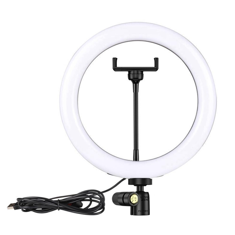 10-Inch Dimmable Led Ring For Selfie, Photo, And Live Broadcast - Cold & Warm Color Temperature Adjustable Fill Light 6038364136039