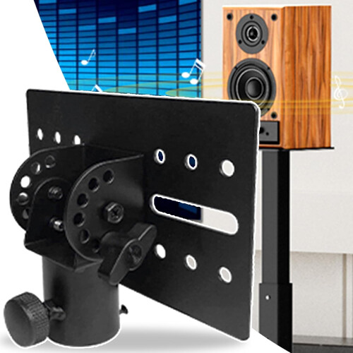 35 mm Pole Mounting Speaker Adapter Clips - Metal Base Tripod Support, Stand Mount Insert for Live Audio Presentations 1