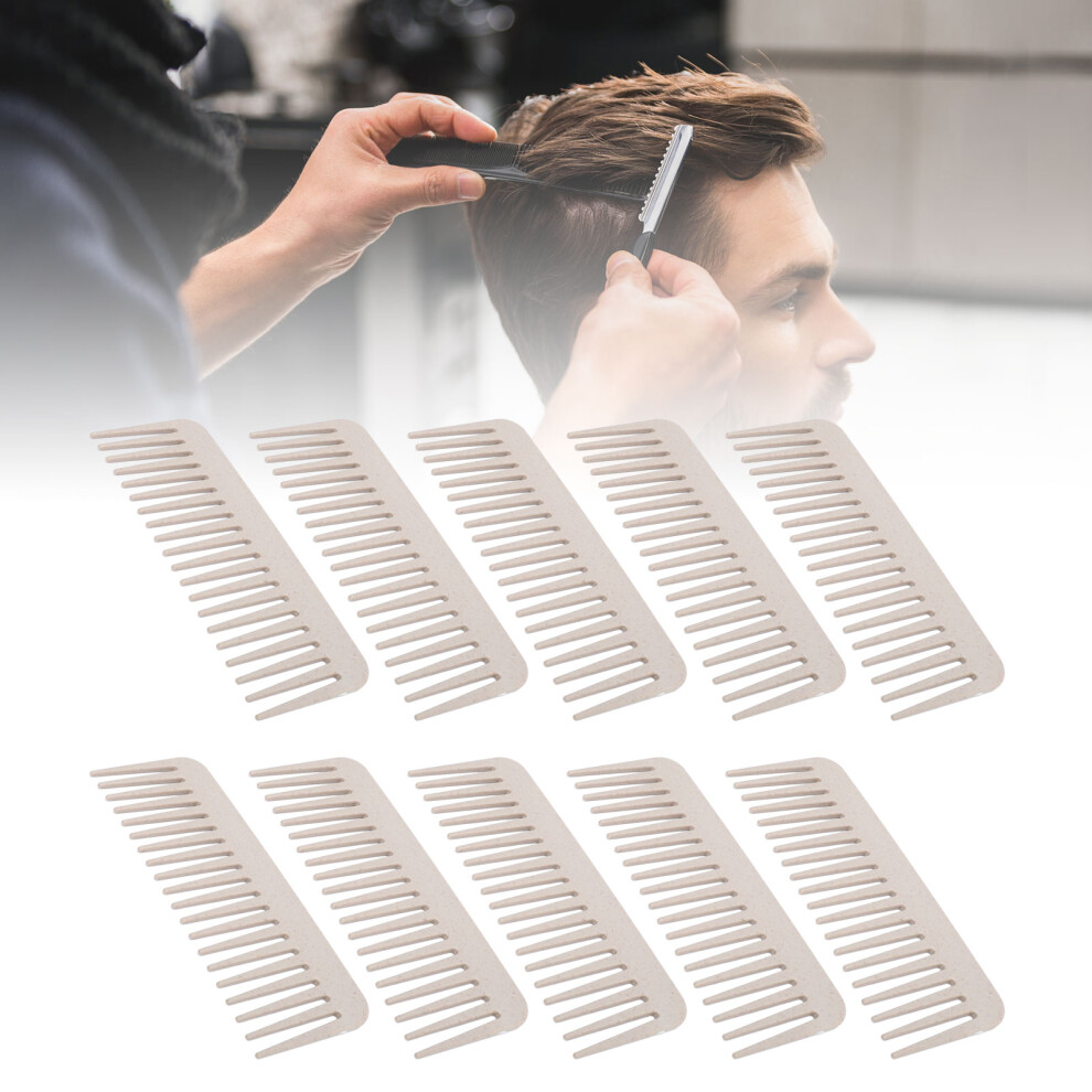 Unisex 10 Pack Wheat Straw Wide Tooth Detangler Comb For Wet & Dry Hair