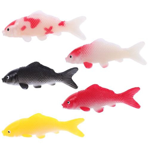 5pcs Mini Koi Fish Figurine Artificial Small Fish Pvc