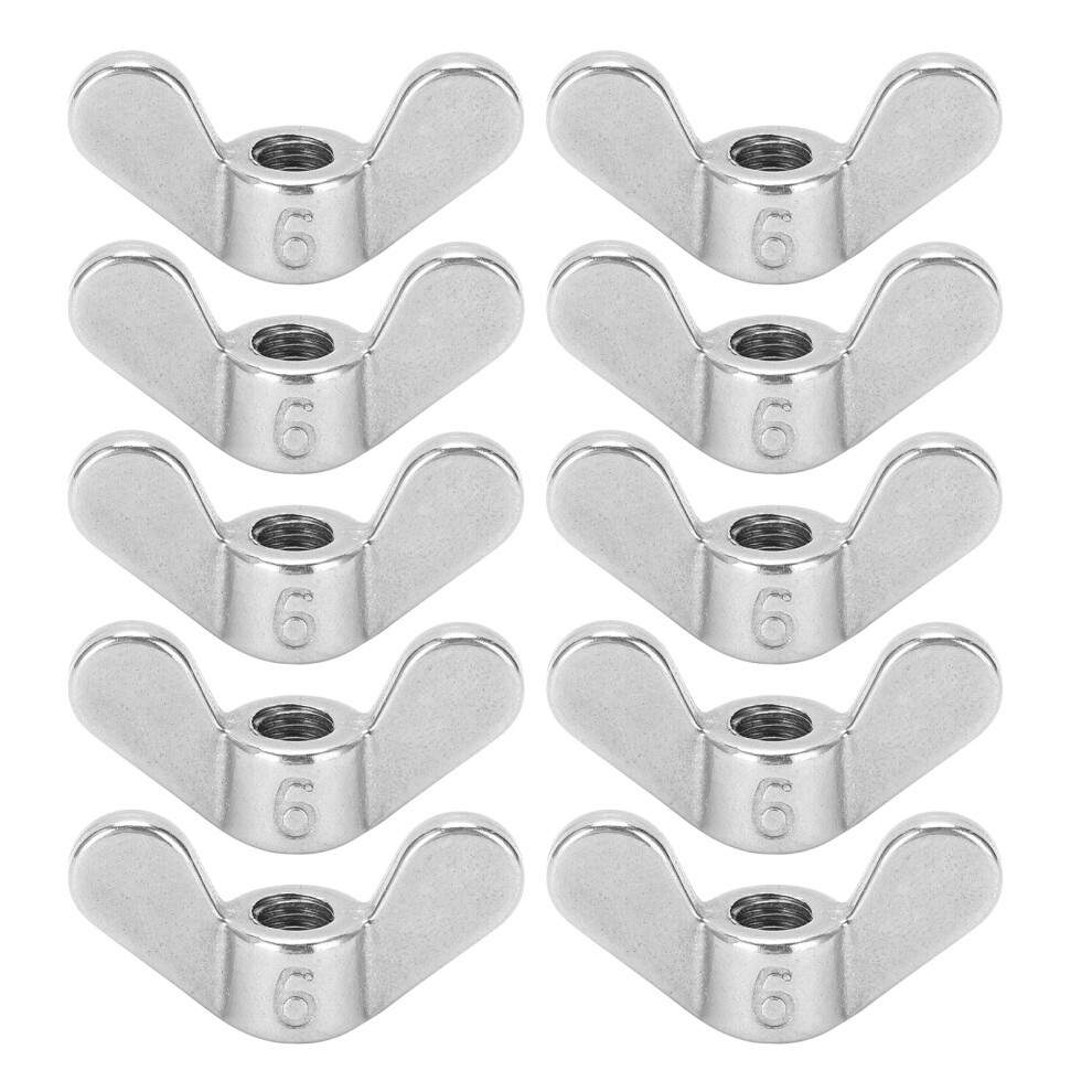 10Pcs Wing Nuts 304 Stainless Steel M6 Butterfly