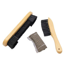 Billiard Table Brush Set 3pcs Wooden Handle Pool Table Cleaning Tools with Wipe Cloth for Snooker and Pool Care