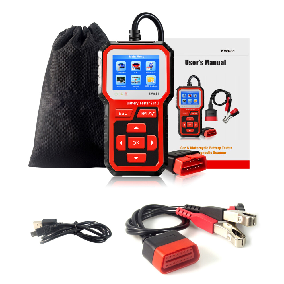 Konnwei Kw681 Car&Motrocycle Battery Tester & 8320539892801