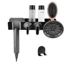 Hair Dryer Holder Black Wall Mounted Hair Dryer Holder, Hair Dryer Holder, Hook Organizer for Dyson Supersonic Hair Dryer