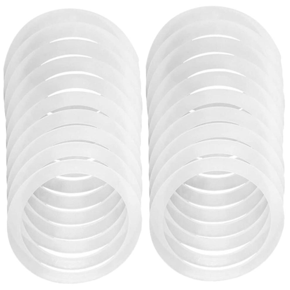 20Pcs Wide Mouth Mason Jars Silicone Sealing Rings With Tinplate Lid Gasket 7X7cm For Preserving And Canning White 6038364136749