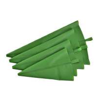 Set of 4 Premium Silicone Piping Bags for Icing, Fondant, and Cupcakes - Color Green, Includes 4 Nozzles and Storage Case