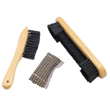 Pool Table Cleaning Brush Set with Solid Wood Handle, Billiard Table Rail Brush and Cleaning Cloths Accessories Kit