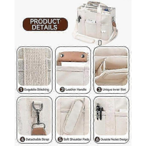 Canvas Tote Bag with Multi-Pocket for Women 1