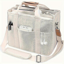 Canvas Tote Bag with Multi-Pocket for Women