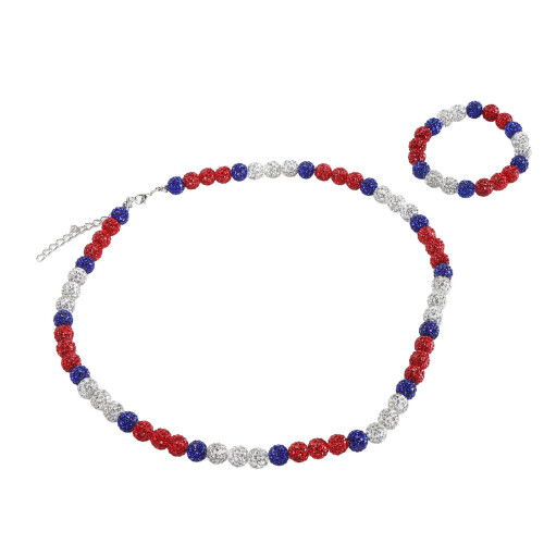 Baseball Necklace and Bracelet Set Glitter 1