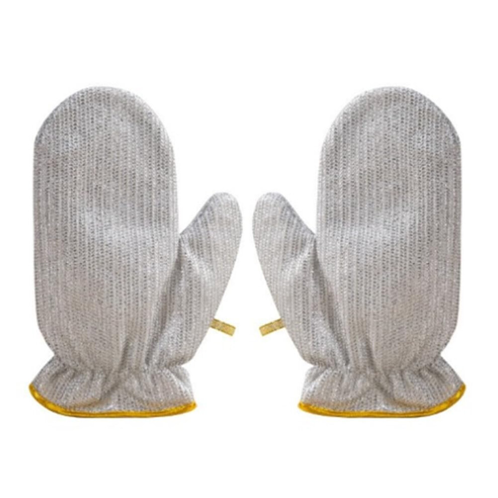 Wire Dishcloth Cleaning Gloves - Multipurpose Kitchen Tool for Dishwashing, Durable Material, 1 Pair-image-OPC-PKC87VD-NEW