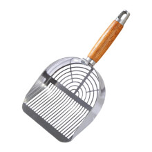 Stainless Steel Cat Litter Scoop with Comfortable Handle and Mesh Sifting Tool for Puppies and Pets, Strip Type Design