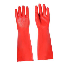Dishwashing Gloves Long Length 35cm Red Warm Thicken Non-Slip Kitchen Laundry Car Wash House Cleaning Gloves