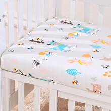 Baby Fitted Sheet Cotton Soft Crib Bed Sheet for Newborns, Cartoon Printed Mattress Protector, 28x52 Inches