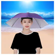 Umbrella Head Cap, 5 Pack Portable Waterproof Sun Protection Fishing Umbrella Hat for Kids and Adults, Purple