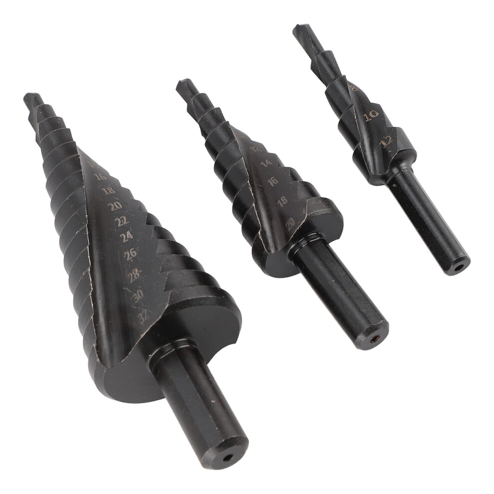 3PCS Spiral Step Drill Bit Set 4-32mm High Speed Steel Cone Cutter-image-OPC-PKC8DXZ-NEW
