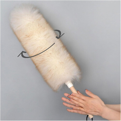 Soft Microfiber Duster Wand for Home and Car Cleaning - Premium Wool Dusting Tool, Medium Size, Durable Material 1
