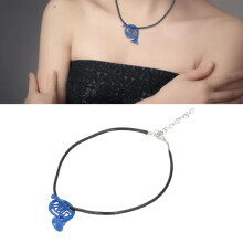 Handgefertigtes französisches Horn Halskette Verstellbarer Musikschmuck für Musikliebhaber Blau