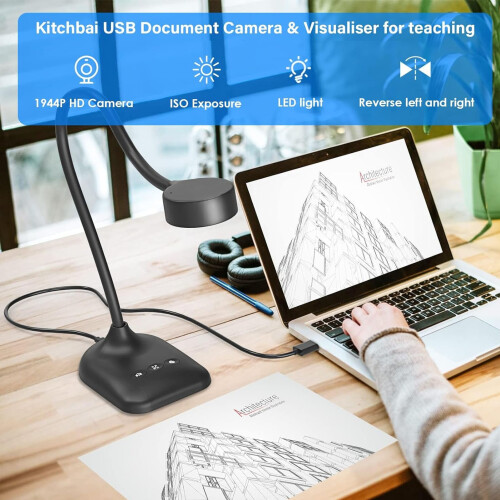 High-Resolution 2K USB Document Camera with Autofocus for Video Conferencing 2