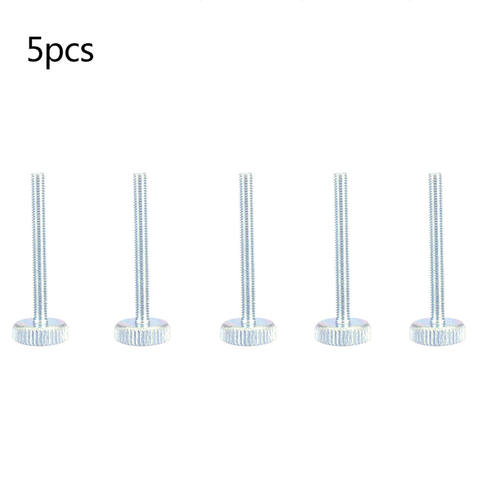 5pcs M3 Zinc Plated Carbon Steel Flat Knurled Head