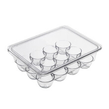 Egg Dispenser with 12 Compartments, Clear Plastic Egg Holder for Fridge, Kitchen Storage Drawer for Cabinets