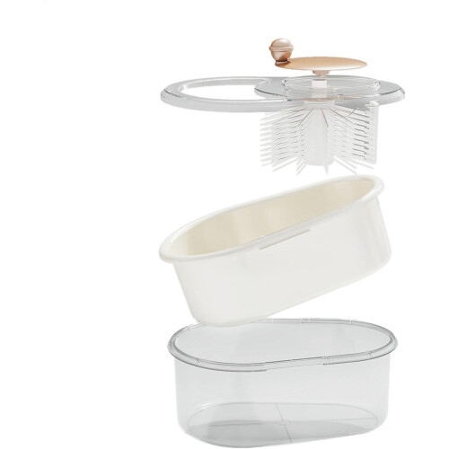 Fruit Washer Spinner Manual 32x24x14cm Portable Vegetable and Fruit Cleaner Bowl Kitchen Scrubber with Spinner Function 1