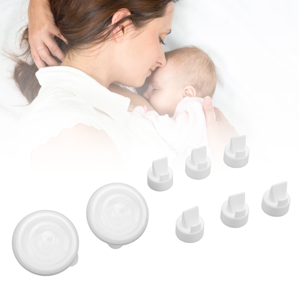 2Pcs Backflow Protectors & 6Pcs Duckbill Valves For Breastpump S2 S1 Dew 350 White
