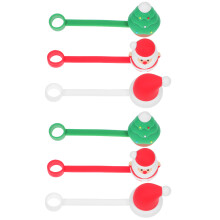 6St Siliconen Rietjeshoesjes Kerst Cartoon Strooikapjes Kleuren