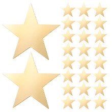 60pcs Star Cutouts Large Star Ornament Classroom Prize Golden