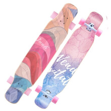 Skateboard Deck 46 Inch Long Board 8 Layer Hard Maple Double Kick Freestyle Cruiser for Adults and Teens Load 440 Lbs Color #2