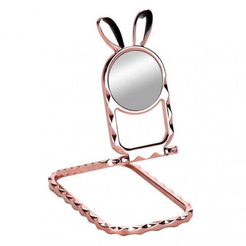 Mobile Phone Holder Rabbit Ear Magnetic Foldable Three Ring Buckle Cellphone Tablet Bracket for Desktop 1
