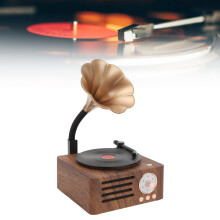 Bluetooth & Radio Speaker - Vintage Record Player Design Wood Finish