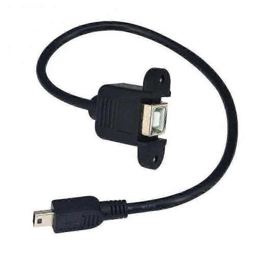 USB Type B USB-B Female with Panel Mount to Mini USB Plug Male Adapter Cable