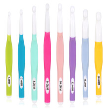 Crochet Hooks Set 20mm 15mm 12mm 10mm 9mm 8mm 7mm 6mm Ergonomic Non-Slip Rubber Handle Extra Deep Throat for Thick Yarn