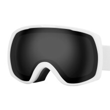 Skiing Goggles Double Layered Lens Fog Resistant Outdoor Eyewear for Men and Women, White Frame, Gray, Snowboarding Compatible