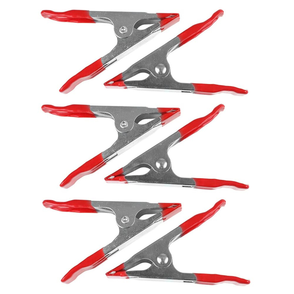 6 Pcs Heavy Duty Metal Spring Clamps With Tipped Grip For Tarpaulin, Tent, Backdrop, And Woodworking Projects 9084446755367