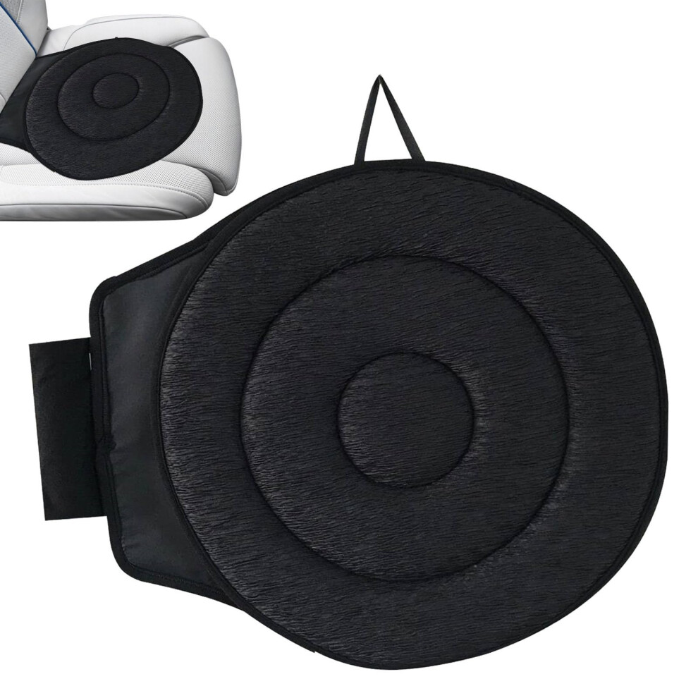 Swivel Pad 40x40x2cm Car Seat Cushion for Elderly and Pregnant, Breathable Fabric, Anti-Slip Rotating Seat Assist Black