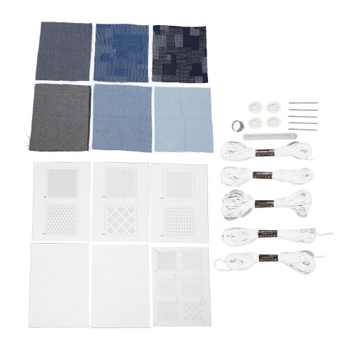 Water Soluble Sashiko Hand Embroidery Kit for Beginners, Portable, Multi-Use 1