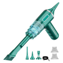Electric Dust Collector for Computer Keyboard - Rechargeable Suction Blower, High Speed Motor, Wireless, Emerald Green Filter