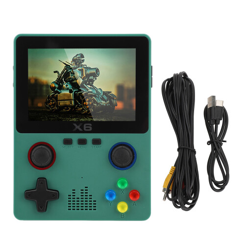 Handheld-Spielekonsole 3,5" IPS HD Dual Joystick 2000mAh Grün 1