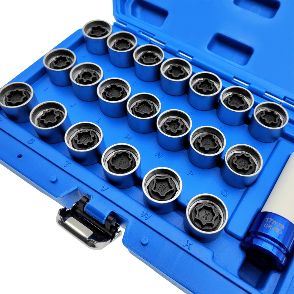 21Pcs Anti-Theft Screw Socket Wrench Lock Lug Nut 8320539896540