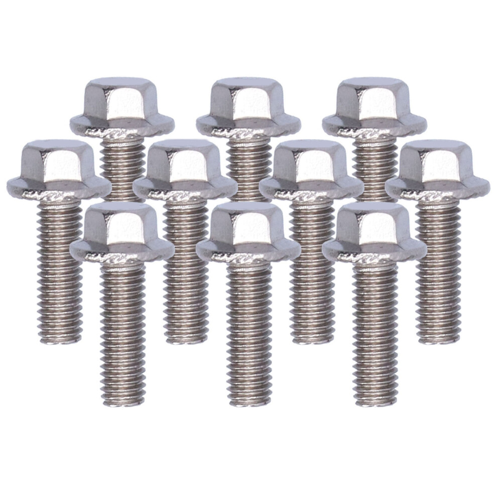 10Pcs Flanged Hex Head Bolts Stainless Steel 304