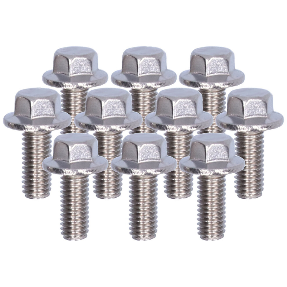 10Pcs Flanged Hex Head Bolts Stainless Steel 304