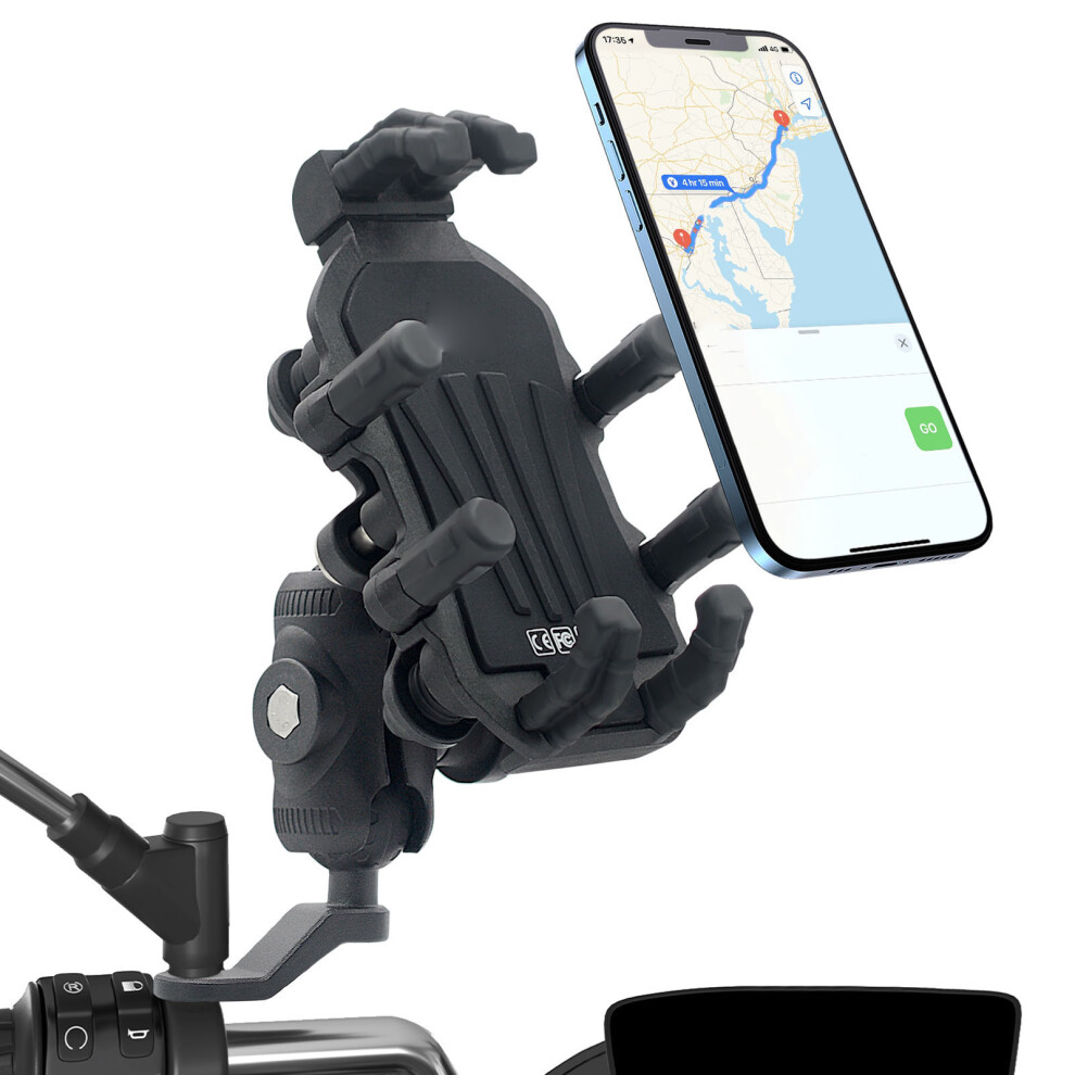 Motorcycle Phone Mount Cs-1990B1 For 4.9-8.1In Smartphones With Vibration Dampener 6921346666382