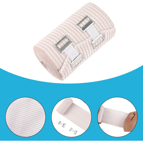 4Pcs Elastic Compression Bandage Wrap Roll for Ankle, Wrist, Arm, Leg Sprains - Athletic Support Tape, Adjustable Size 1